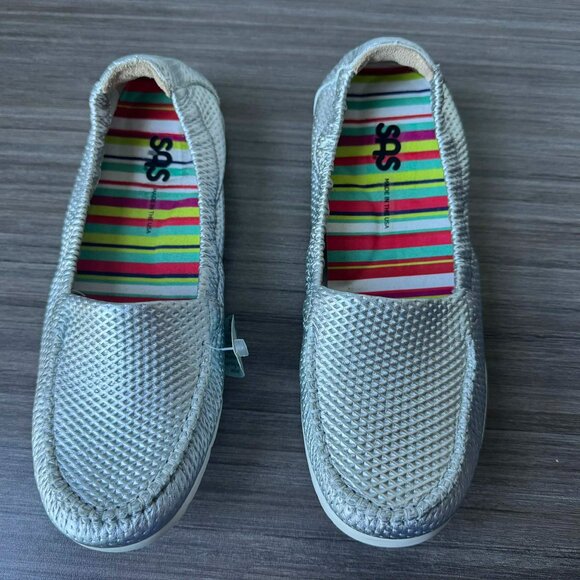 SAS Sunny Tripad Lightweight Loafers Shoes $141 in Silver - Picture 1 of 10